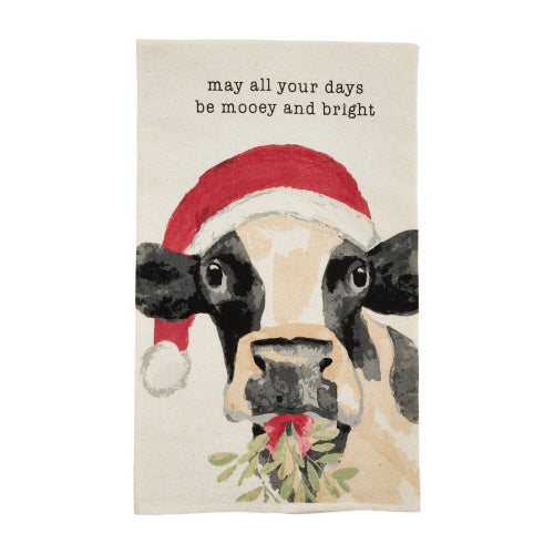 Cow Watercolour Christmas Towel