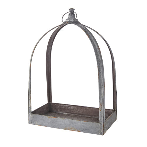 20.5" GALVANIZED METAL LANTERN