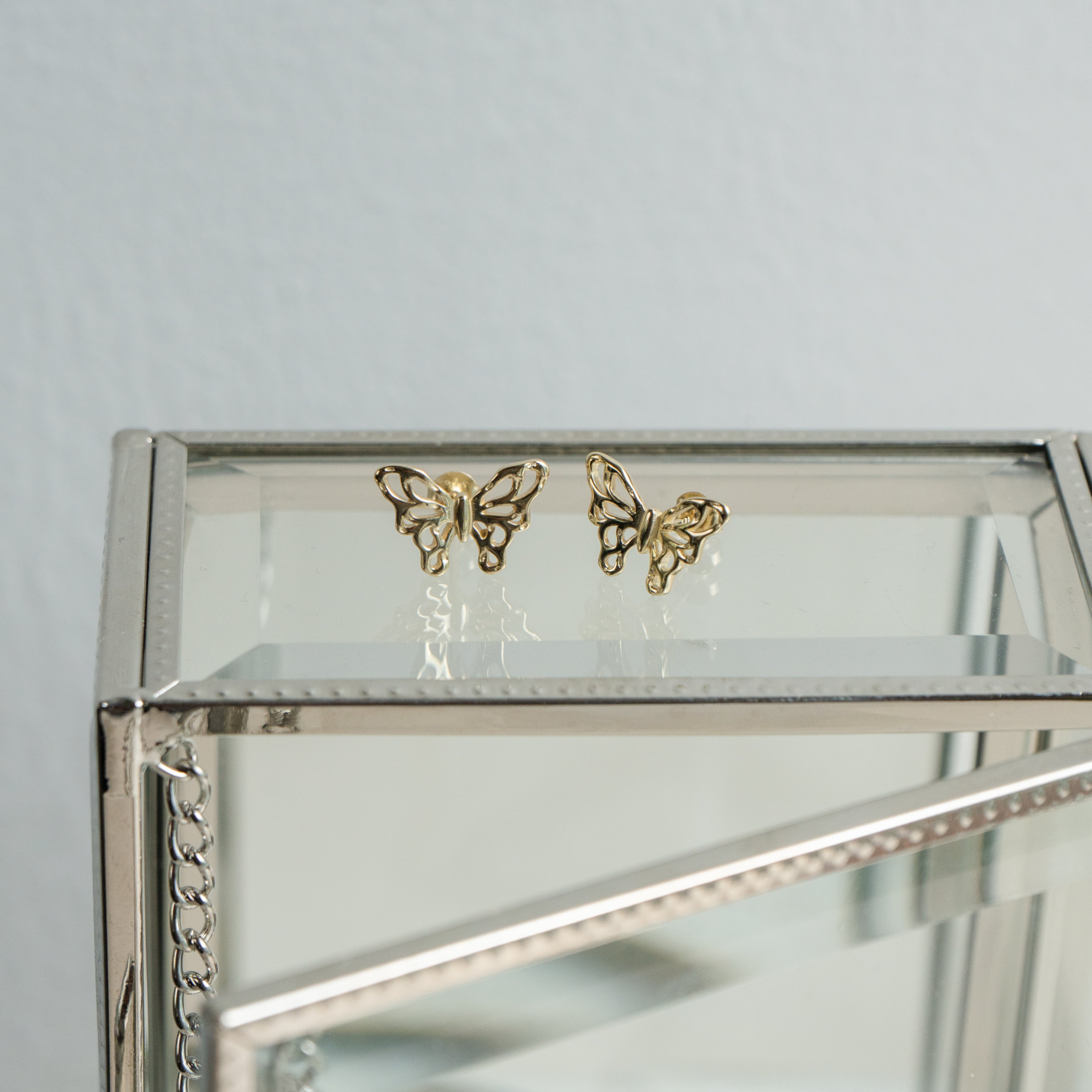 Sterling Silver Cutout Butterfly Stud Earrings