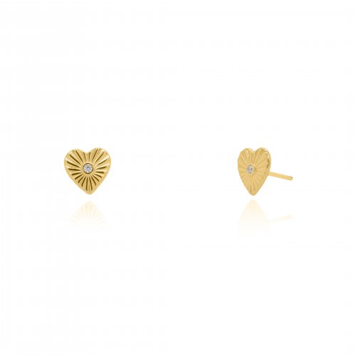 Sterling Silver Gold Vermeil, Center Sunbeam Heart