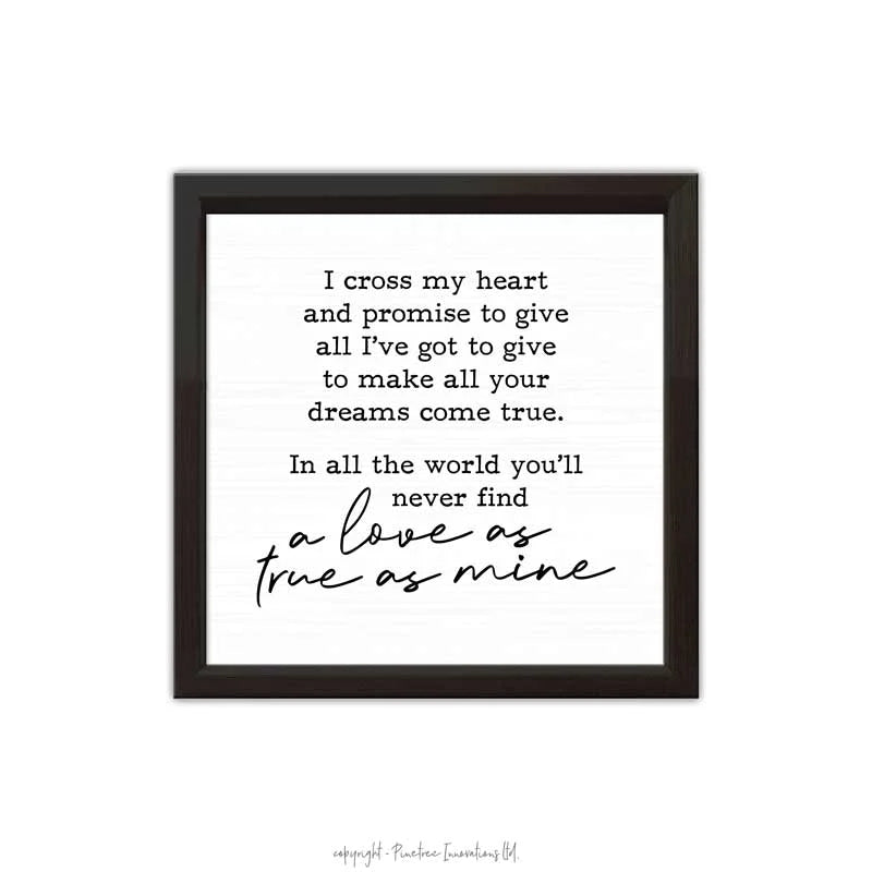 I Cross My Heart - Framed Wall Sign