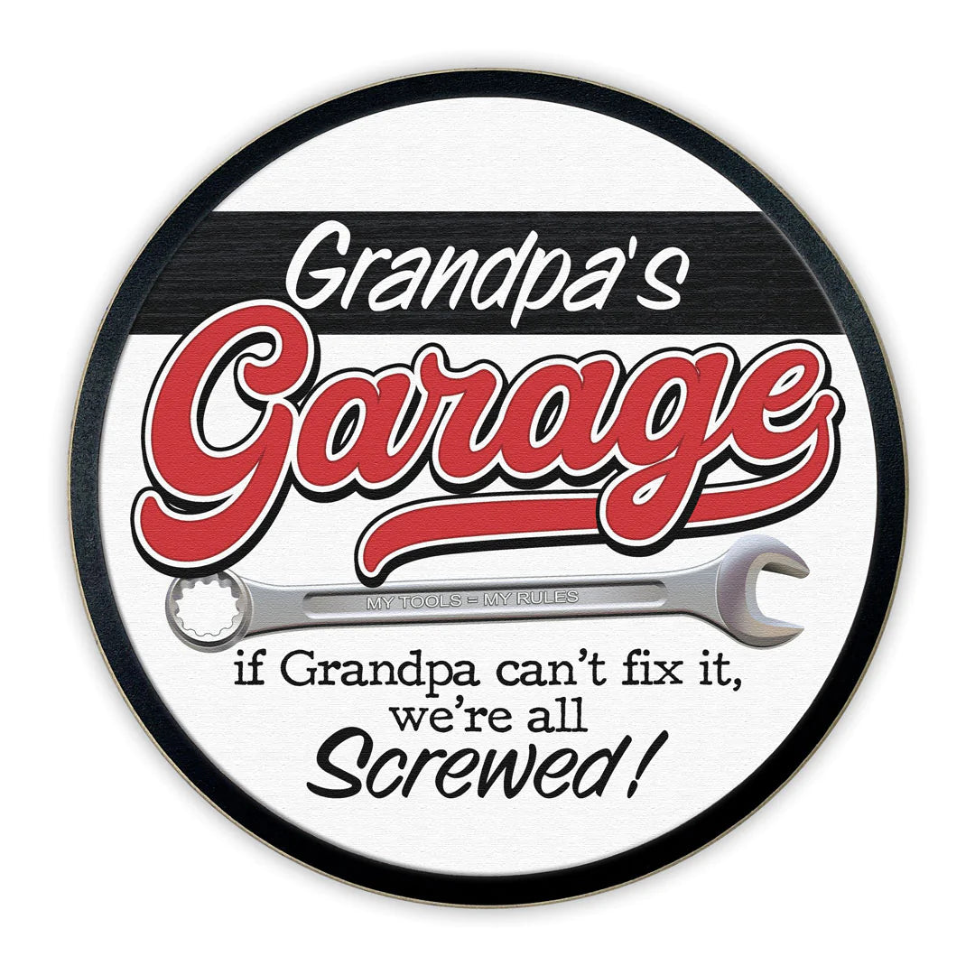 Grandpa's Garage - Wood Sign