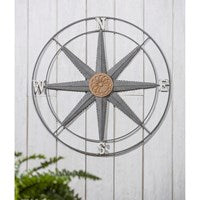 Outdoor Metal Compass Wall Decor