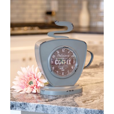 Vintage Dark Gray Coffee Clock