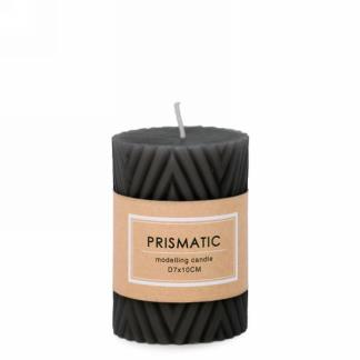 Black Ridged Candle 3x4