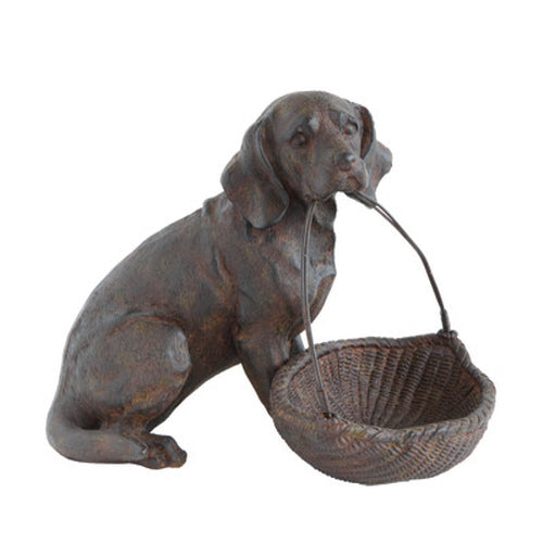 8" Resin Dog with Basket